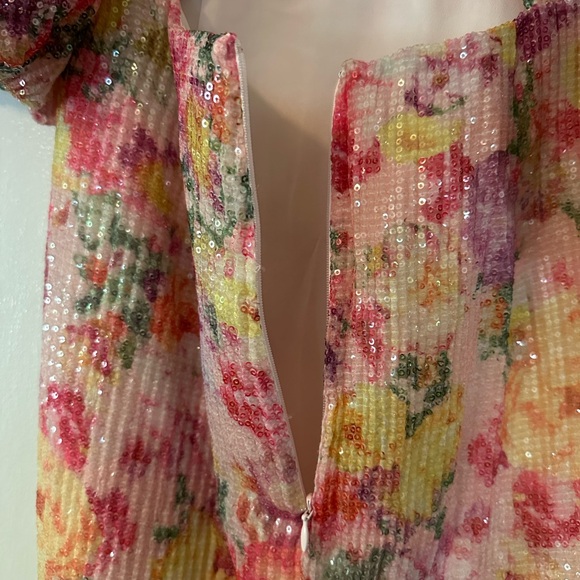 ASOS Pink Ruffled Puff Sleeve Dress - Picture 6 of 7